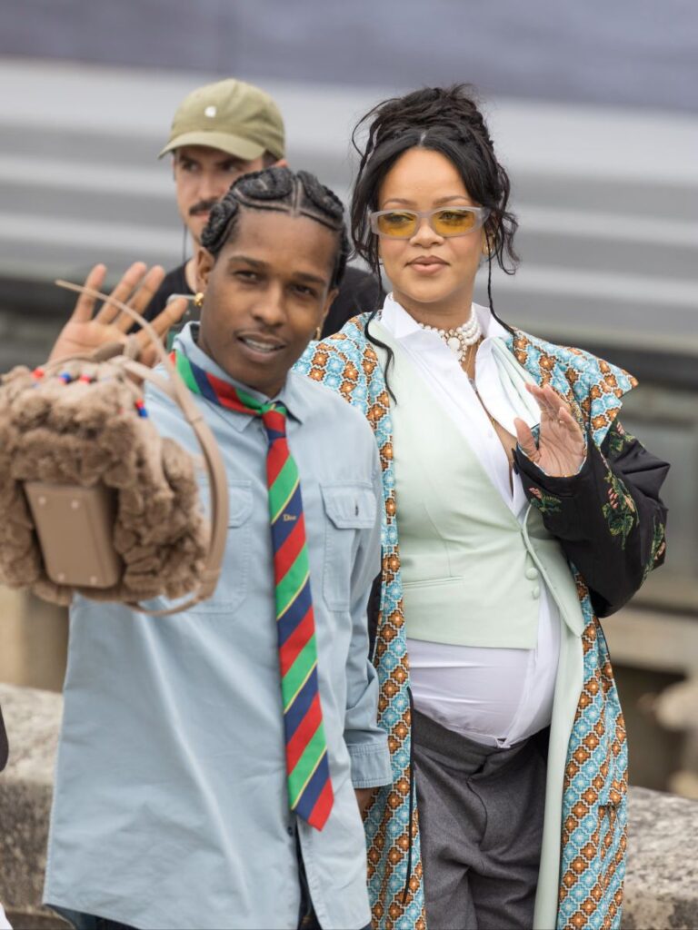 Rihanna and A$AP Rocky arriving at an event