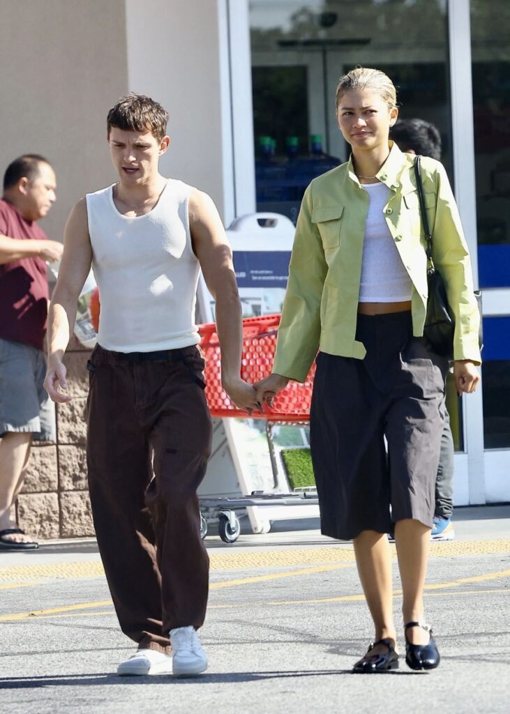 Tom Holland and Zendaya holding hands in the sun