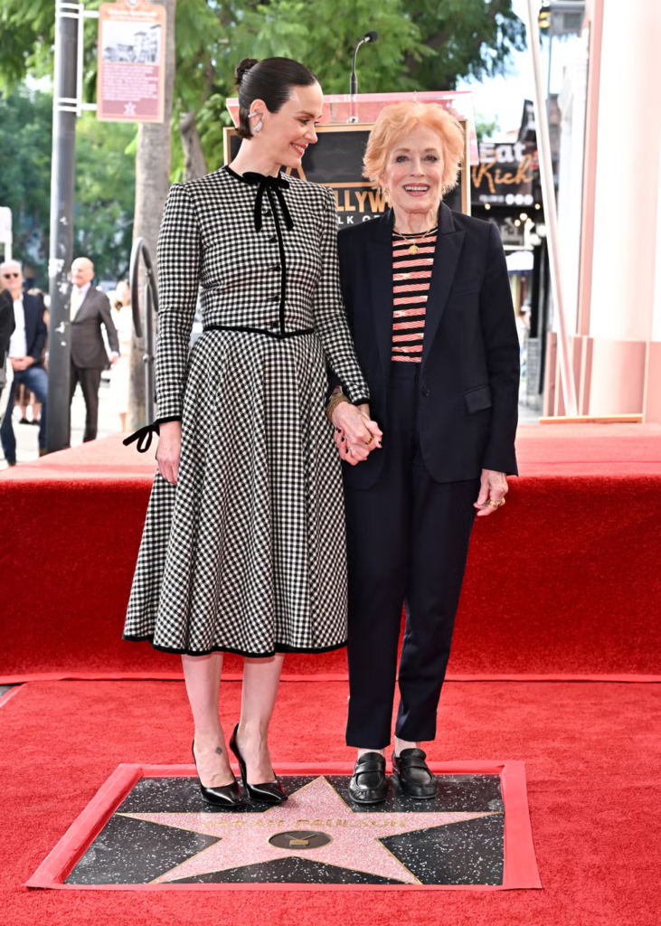 Sarah Paulson and Holland Taylor at the ceremony honoring Paulson with a star on the Hollywood Walk of Fame