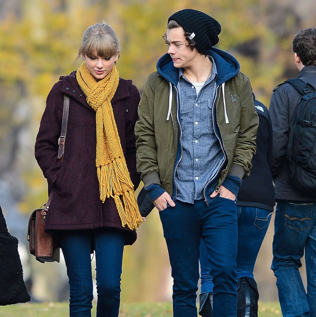 Harry Styles and Taylor Swift taking a stroll