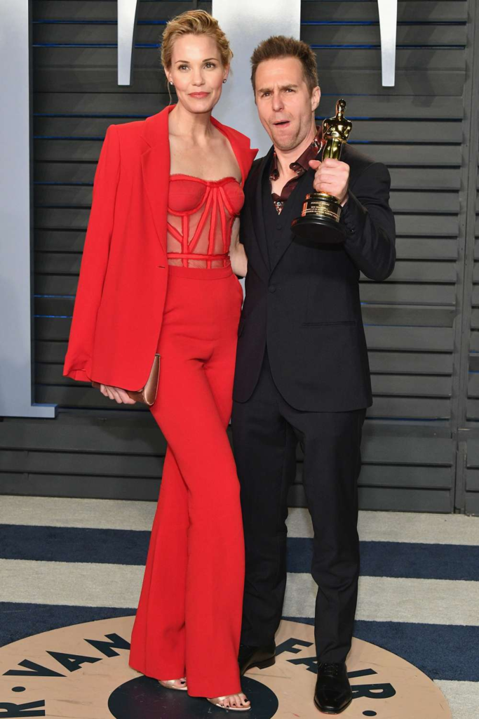 Sam Rockwell and Leslie Bibb at the Academy Awards