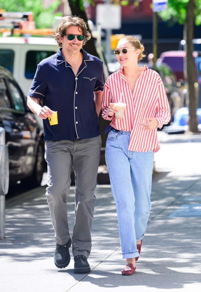 Bradley Cooper and Gigi Hadid walking
