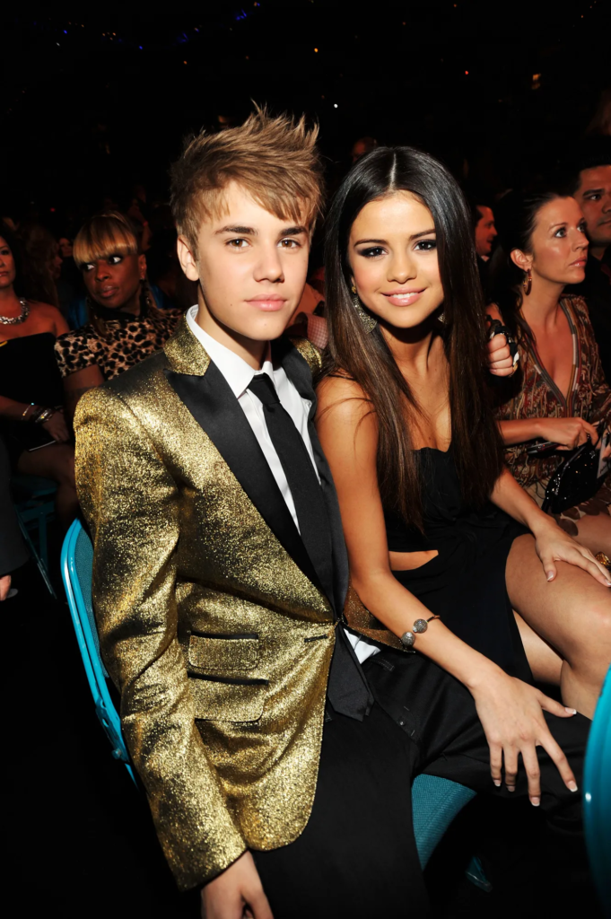 Selena Gomez and Justin Bieber at an event