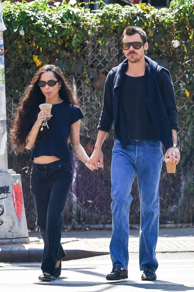 Zoë Kravitz and Harry Styles walking together