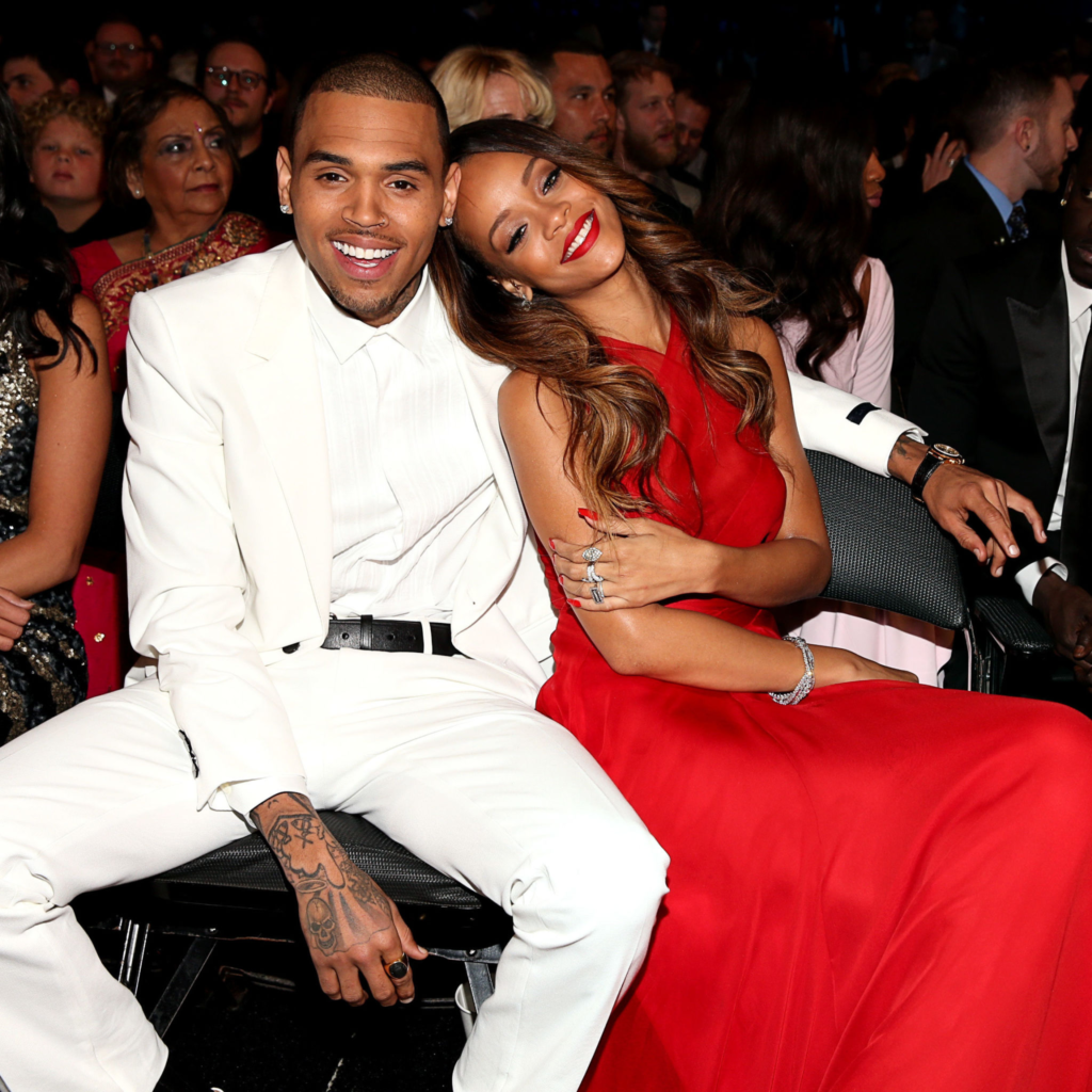 Chris Brown and Rihanna at an event