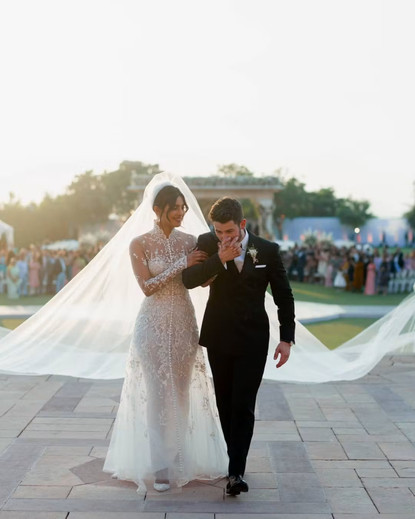 Nick Jonas and Priyanka Chopra on their wedding day