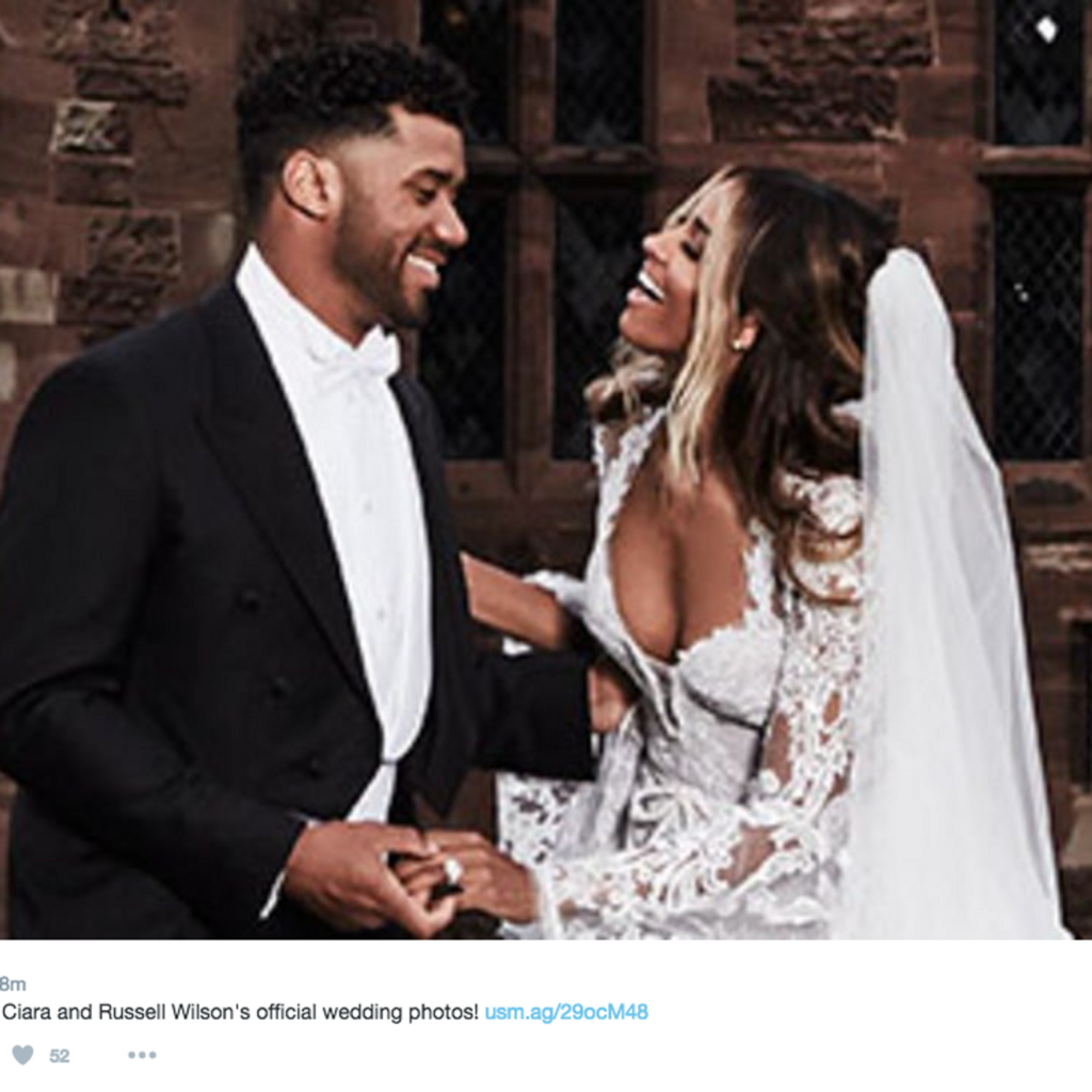 Ciara and Russell Wilson on their wedding