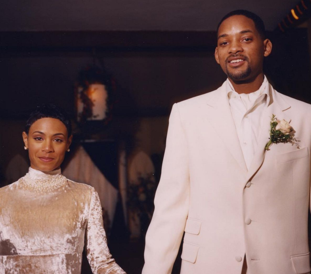 Will Smith and Jada Pinkett Smith on their wedding