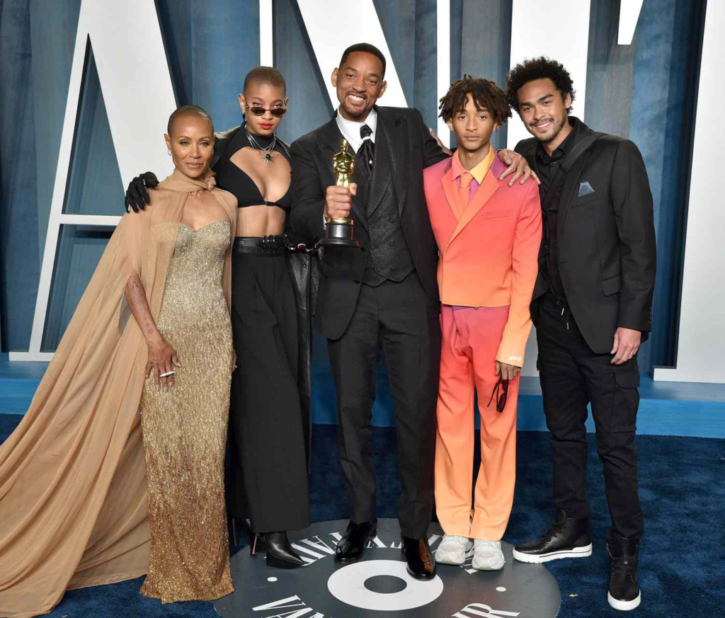 Will Smith and Jada Pinkett Smith with their kids