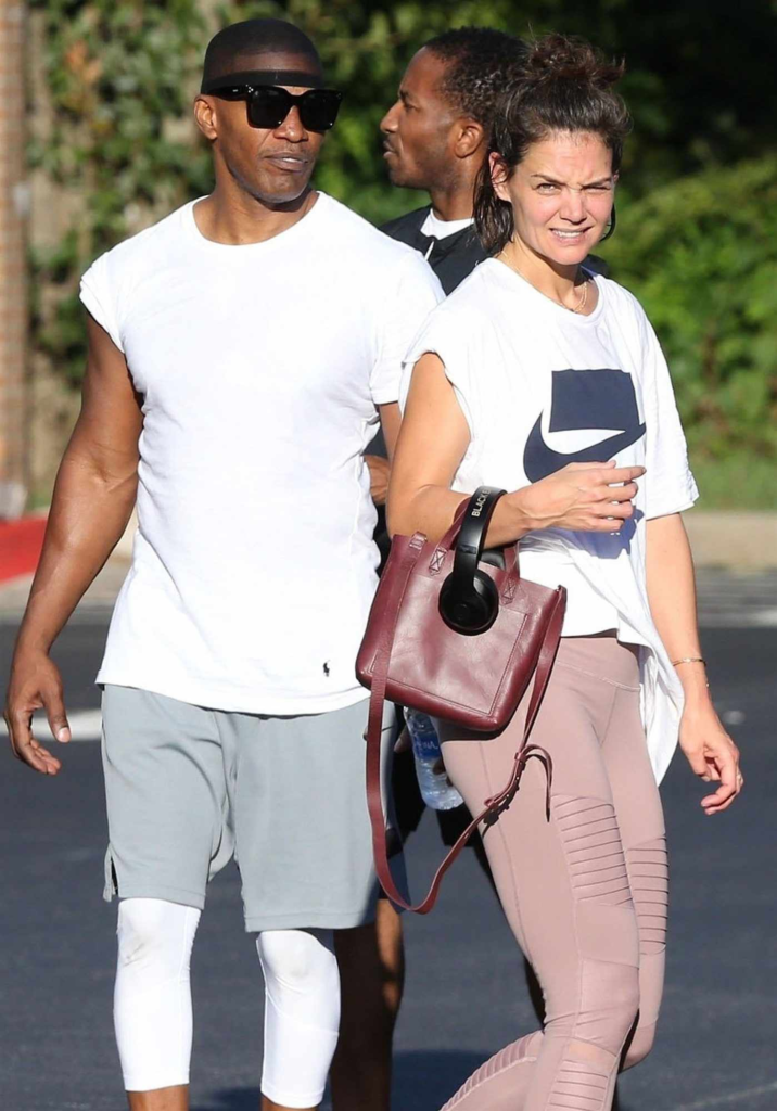 Katie Holmes and Jamie Foxx exercising