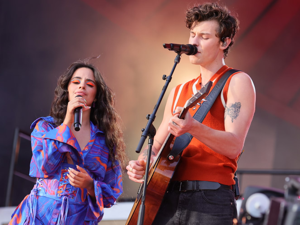 Shawn Mendes and Camila Cabello performing together