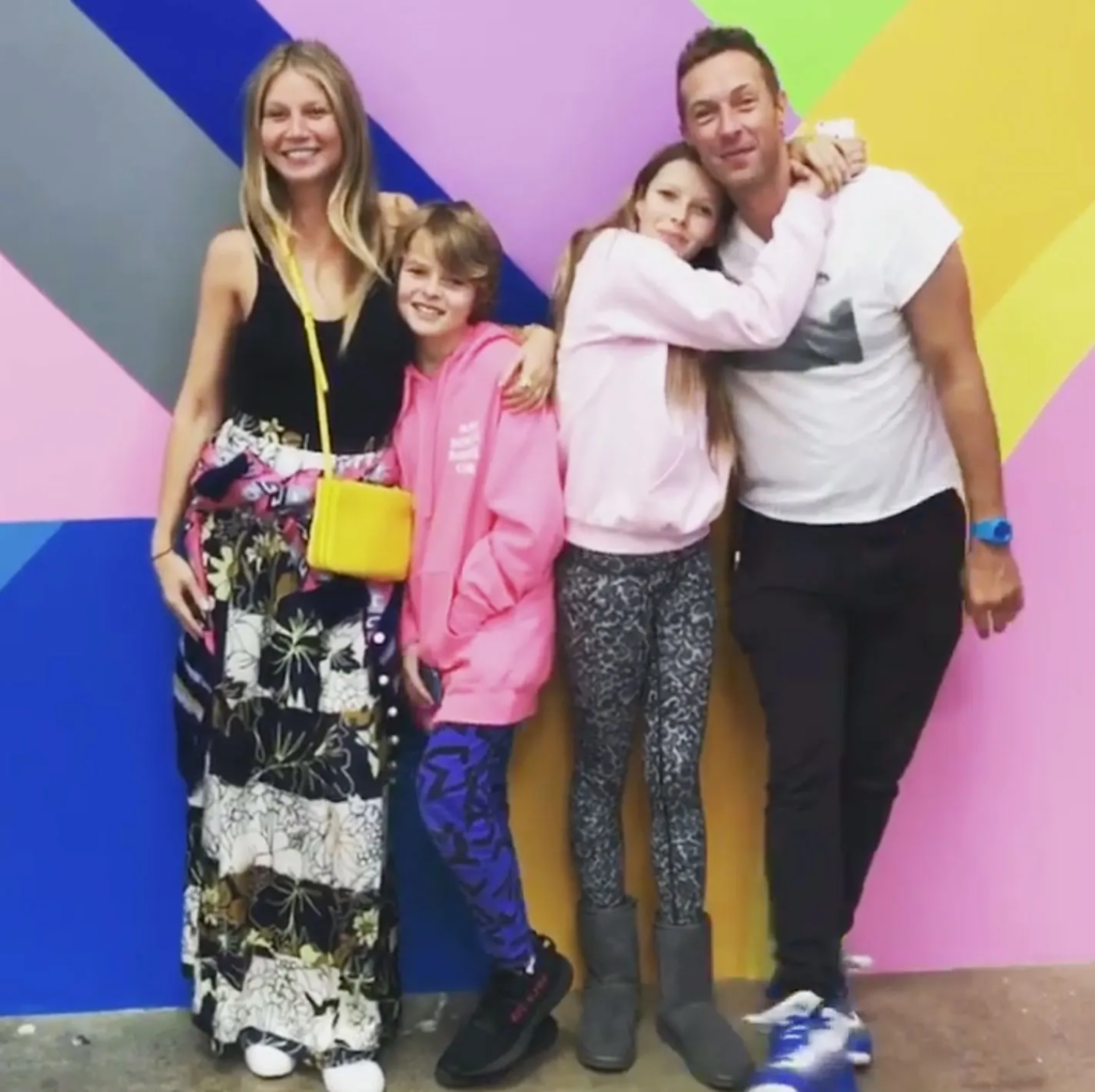Chris Martin and Gwyneth Paltrow with their kids